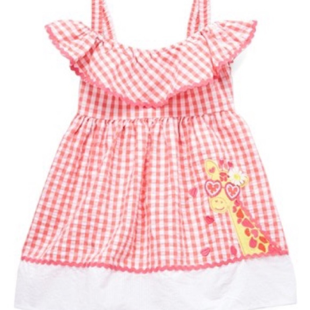 Giraffe Gingham  Dress 12M NWT